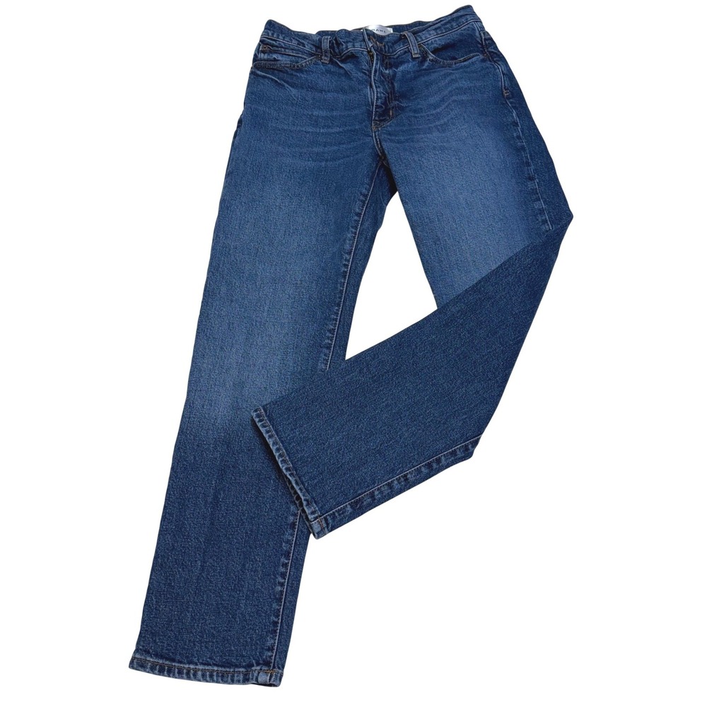 Frame‎ The Borrowed Straight Leg Jeans Nebula Blue High Rise Denim Size 26
